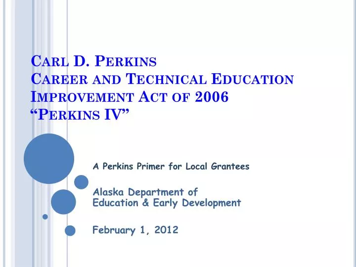 carl d perkins career and technical education improvement act of 2006 perkins iv
