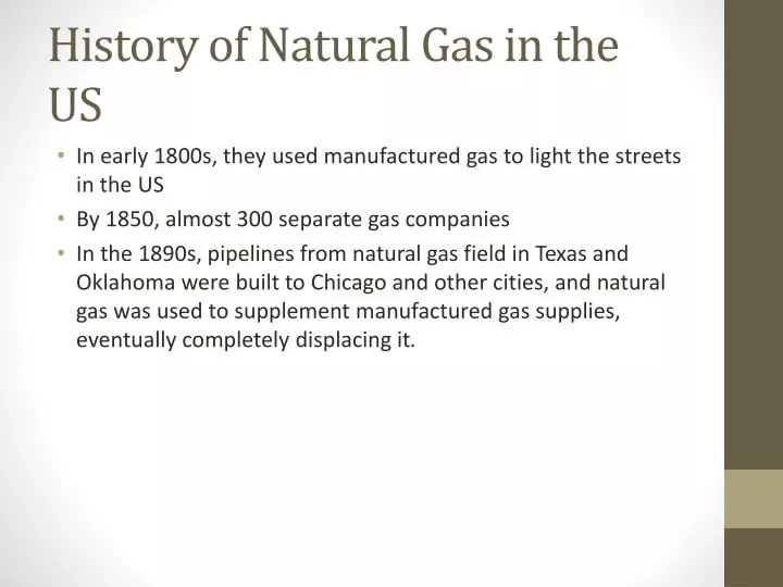 history of natural gas in the us