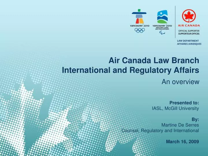 air canada law branch international and regulatory affairs