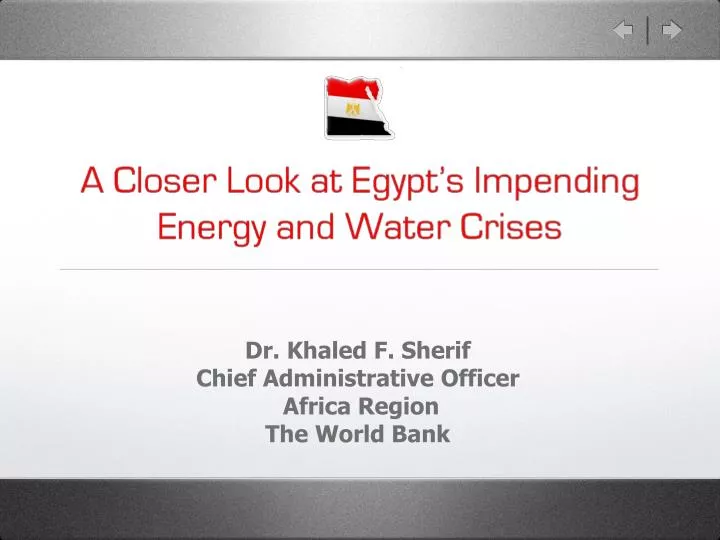dr khaled f sherif chief administrative officer africa region the world bank