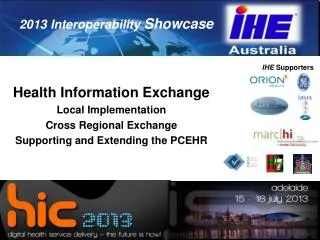 Health Information Exchange Local Implementation Cross Regional Exchange Supporting and Extending the PCEHR