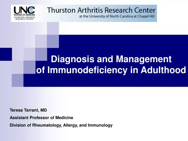 diagnosis and management of immunodeficiency in adulthood