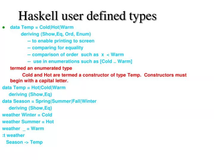 haskell user defined types