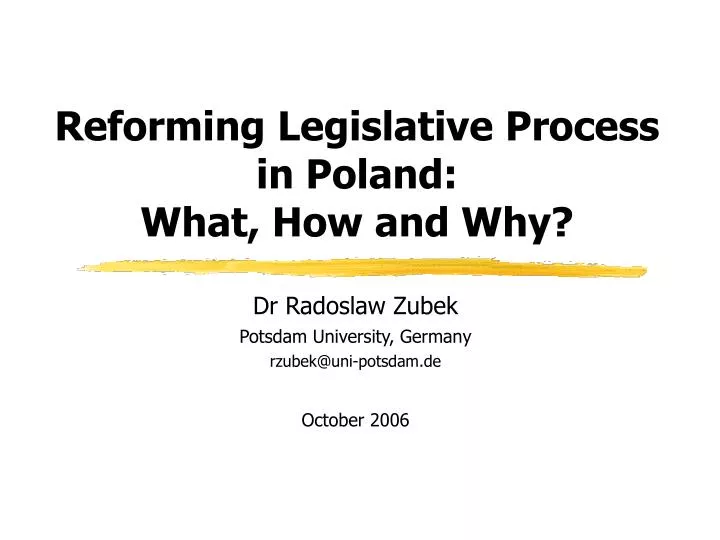 reforming legislative process in poland what how and why