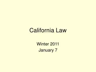 California Law