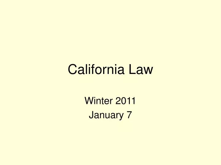 california law