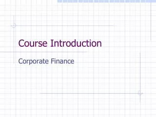course introduction
