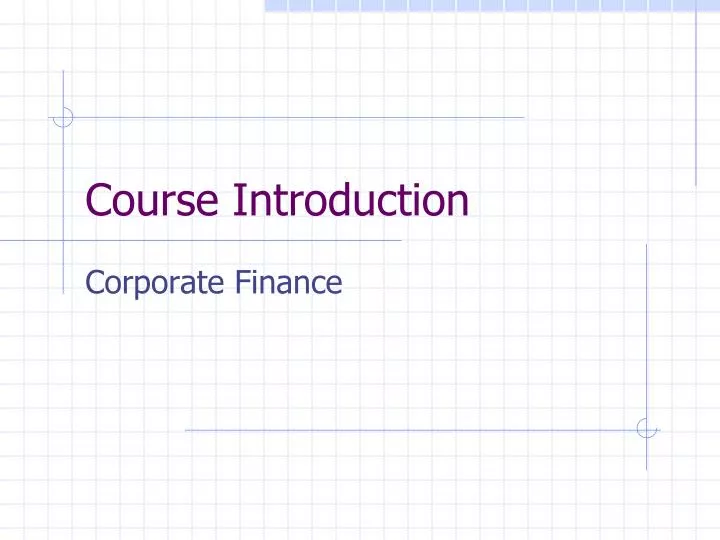 course introduction