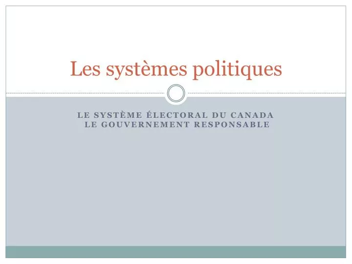 les syst mes politiques