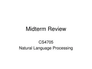 Midterm Review