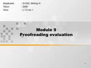 Module 9 Proofreading evaluation