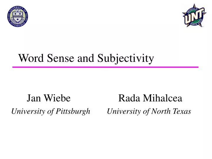 word sense and subjectivity