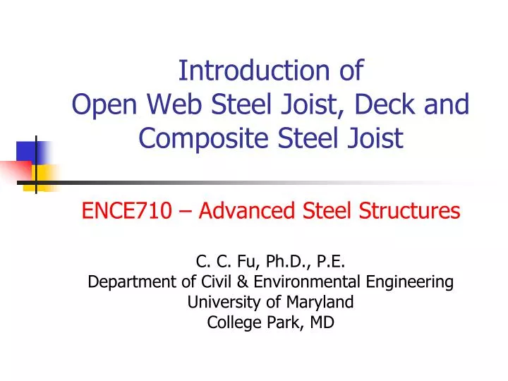 introduction of open web steel joist deck and composite steel joist