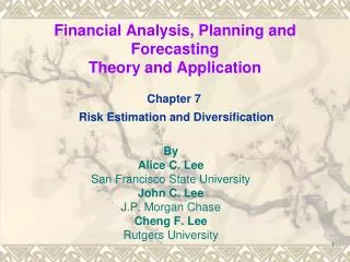 Financial Analysis, Planning and Forecasting Theory and Application