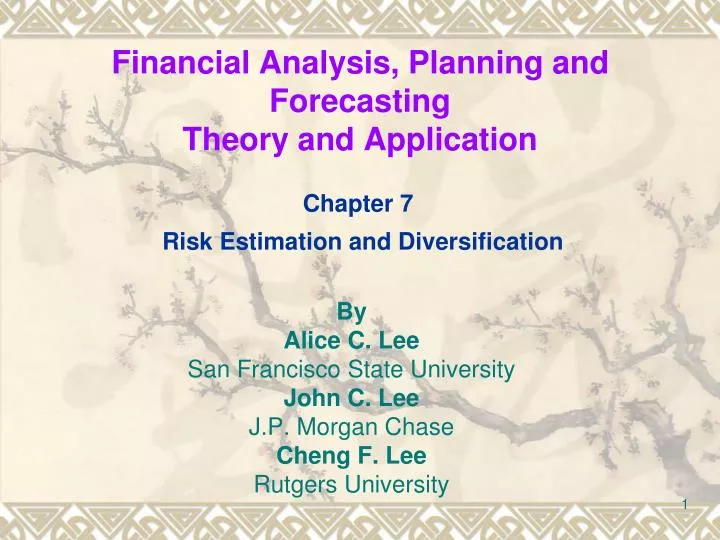 financial analysis planning and forecasting theory and application