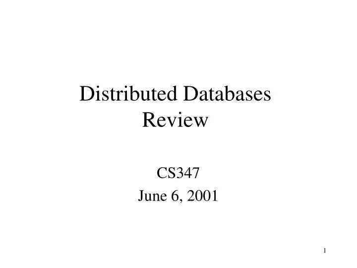 distributed databases review