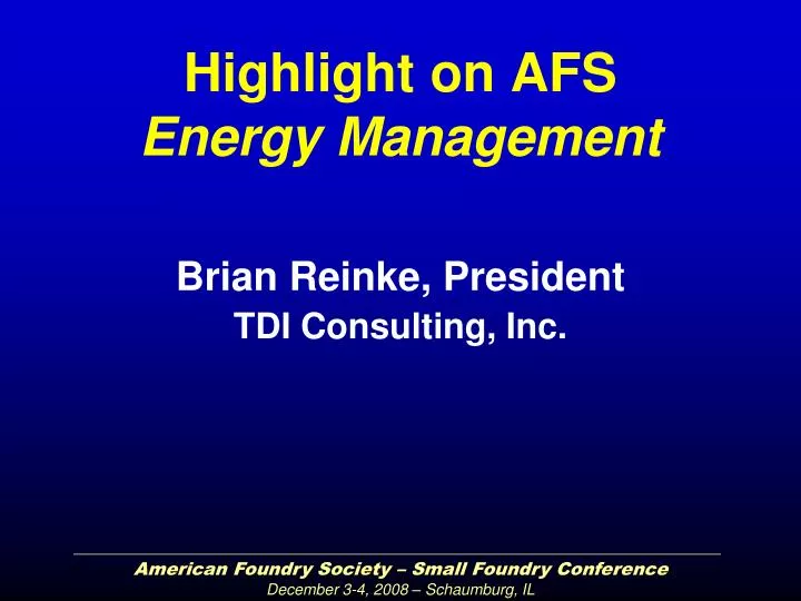 highlight on afs energy management