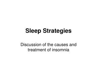 Sleep Strategies