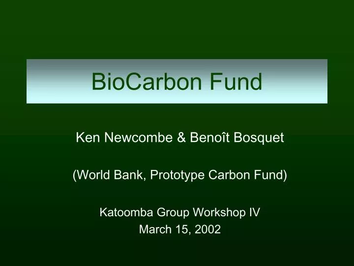 biocarbon fund