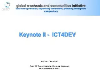 global e-schools and communities initiative transforming education, empowering communities, promoting development www.g