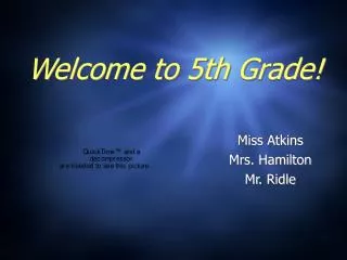 Welcome to 5th Grade!