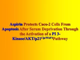 Aspirin Protects Caco-2 Cells From Apoptosis After Serum Deprivation Through the Activation of a PI 3-Kinase/AKT/p21