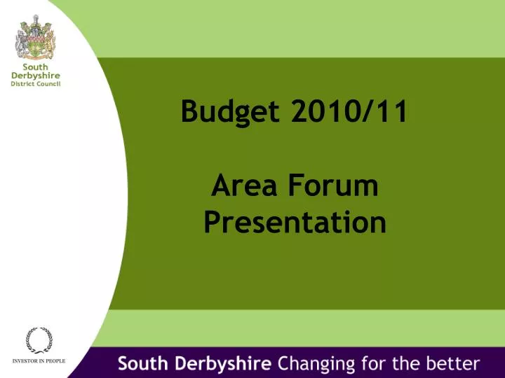 budget 2010 11 area forum presentation