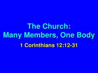 The Church: Many Members, One Body