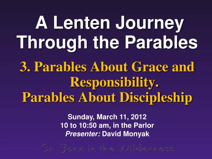 a lenten journey through the parables