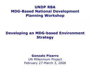 The MDGs and the environment