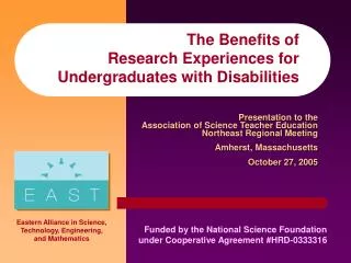 The Benefits of Research Experiences for Undergraduates with Disabilities