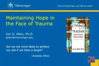 Maintaining Hope in the Face of Trauma