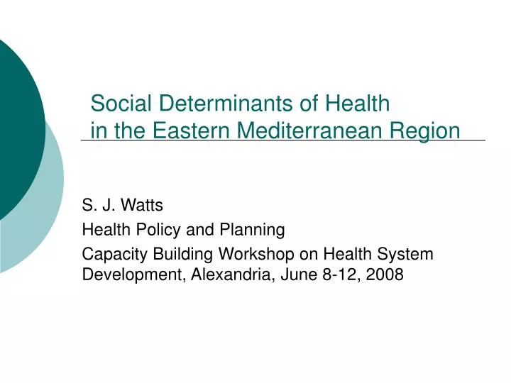 social determinants of health in the eastern mediterranean region