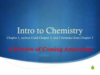 Intro to Chemistry