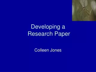 Developing a Research Paper