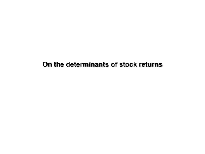 on the determinants of stock returns
