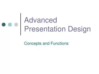 Advanced Presentation Design