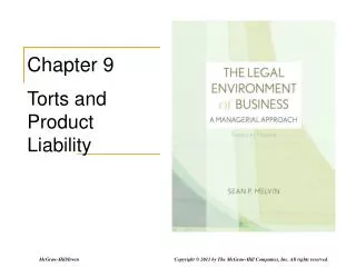 Chapter 9 Torts and Product Liability
