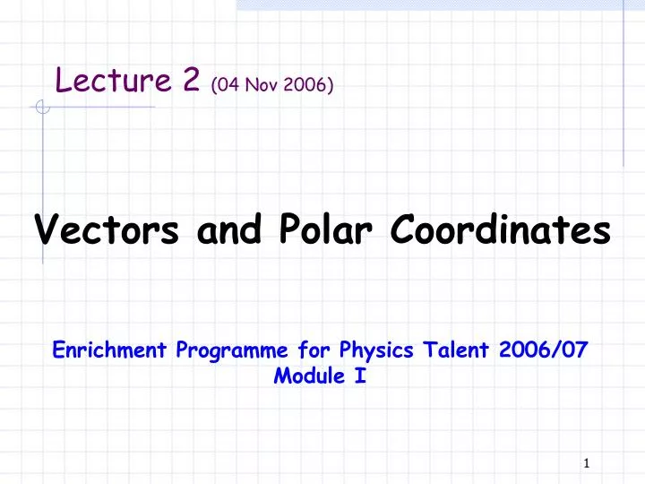 vectors and polar coordinates