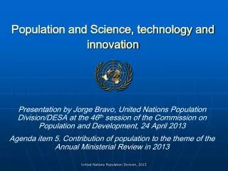 Population and Science, technology and innovation