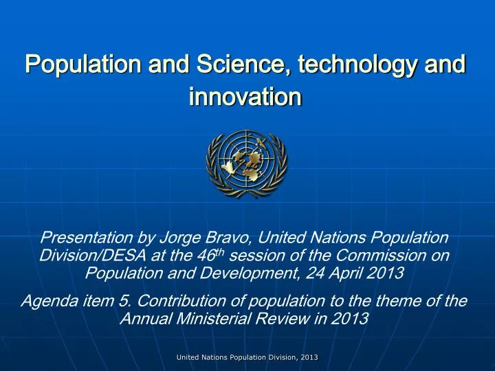 population and science technology and innovation