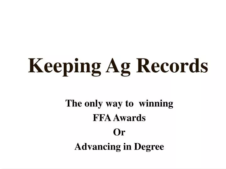 keeping ag records