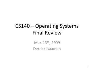 cs140 operating systems final review