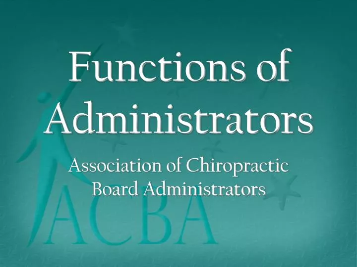 functions of administrators