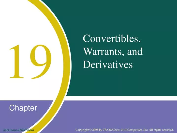 convertibles warrants and derivatives