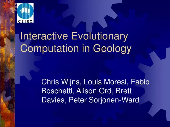 interactive evolutionary computation in geology