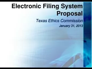 Electronic Filing System Proposal