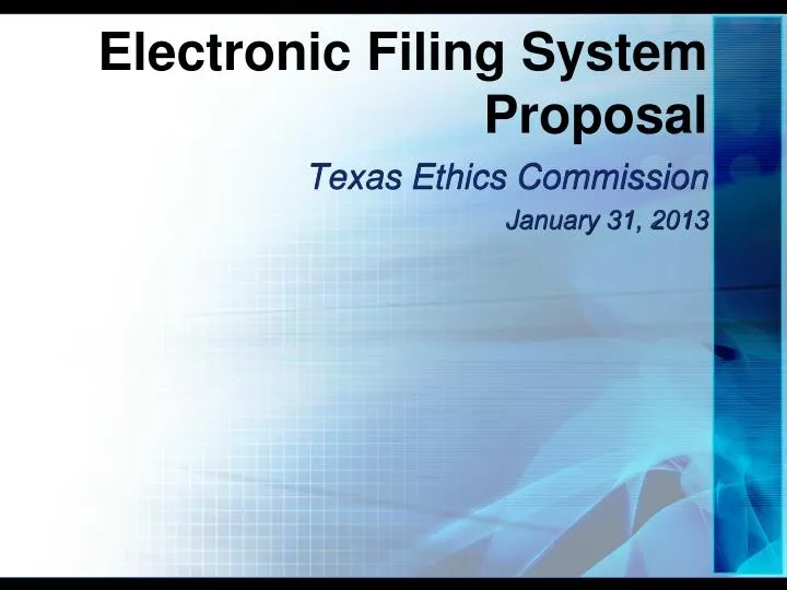 electronic filing system proposal