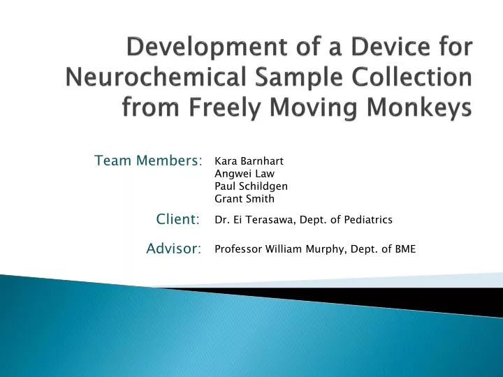 development of a device for neurochemical sample collection from freely moving monkeys
