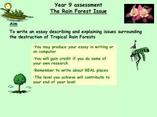 Year 9 assessment The Rain Forest Issue